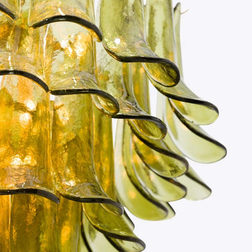 Green Petalo Murano Chandelier 30" 35"