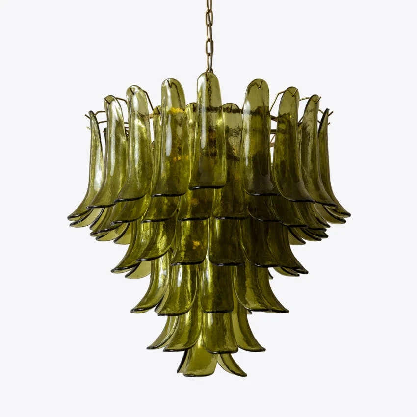 Green Petalo Murano Chandelier 30" 35"