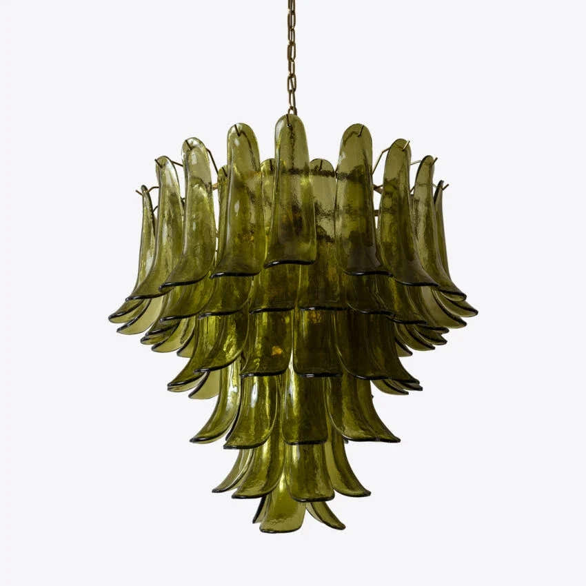 Green Petalo Murano Chandelier 30" 35"