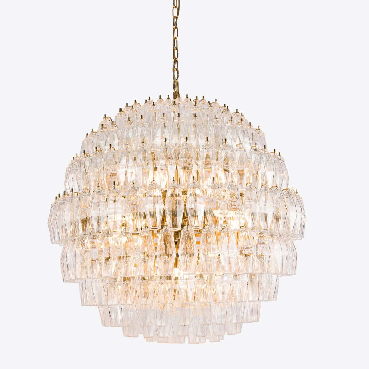 Clear Sorrento Murano Glass Chandelier 28"