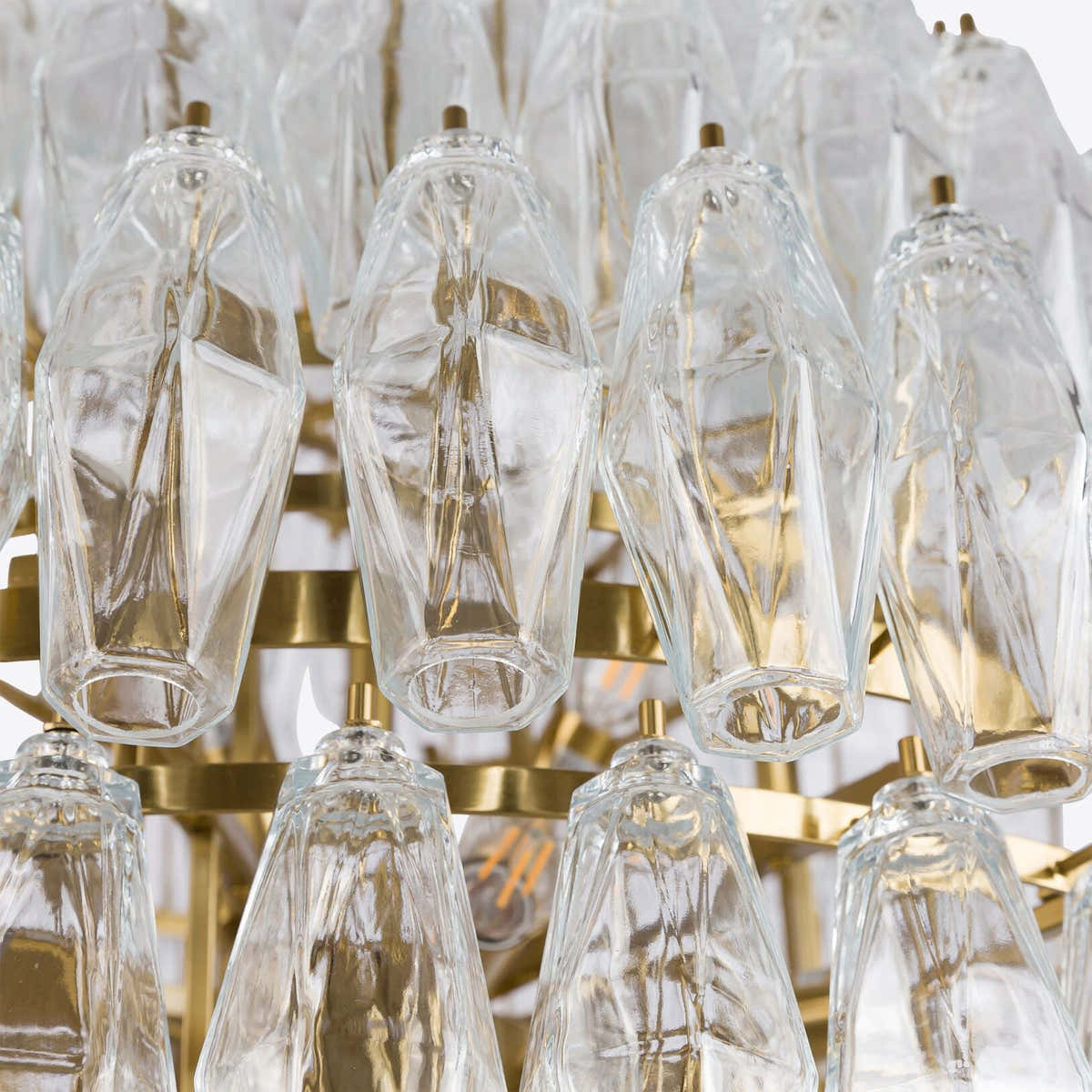 Clear Sorrento Murano Glass Chandelier 28"
