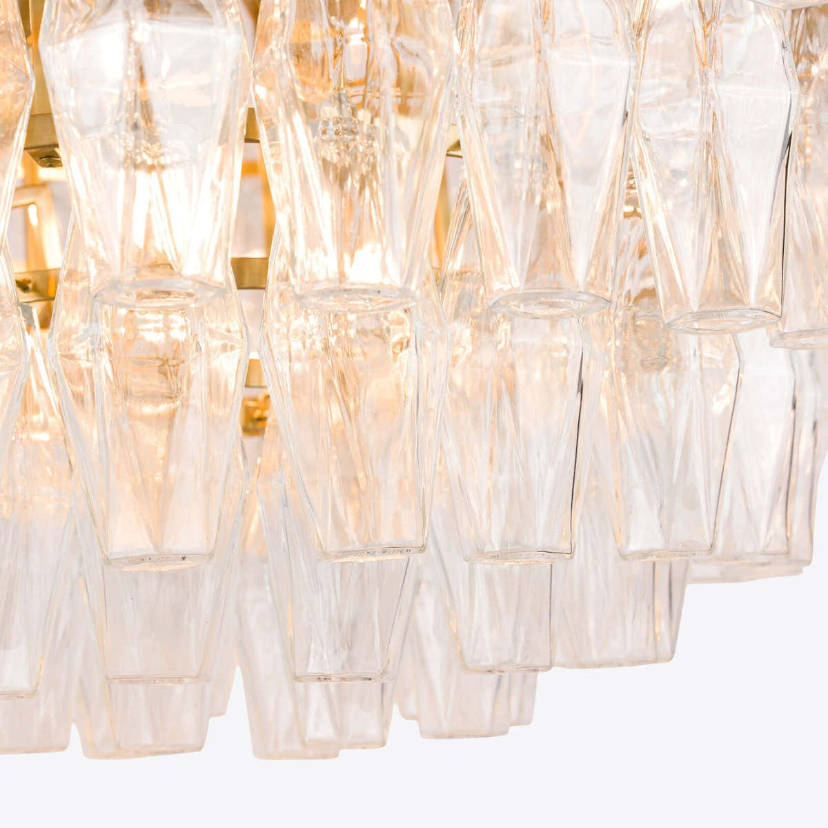 Clear Sorrento Murano Glass Chandelier 28"