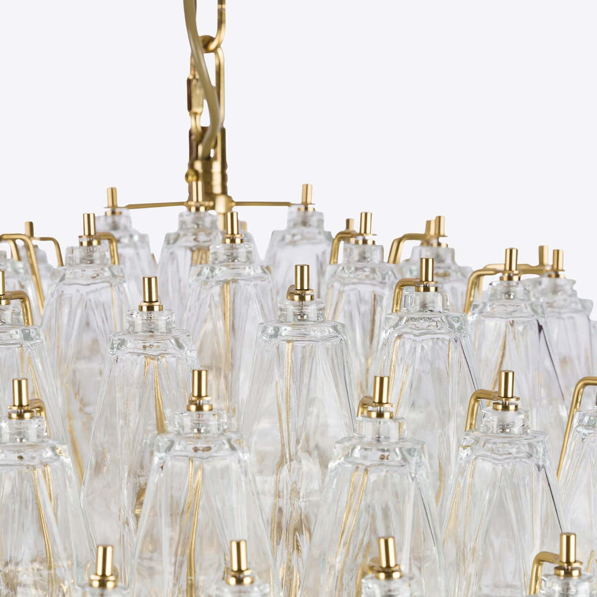 Clear Sorrento Murano Glass Chandelier 28"