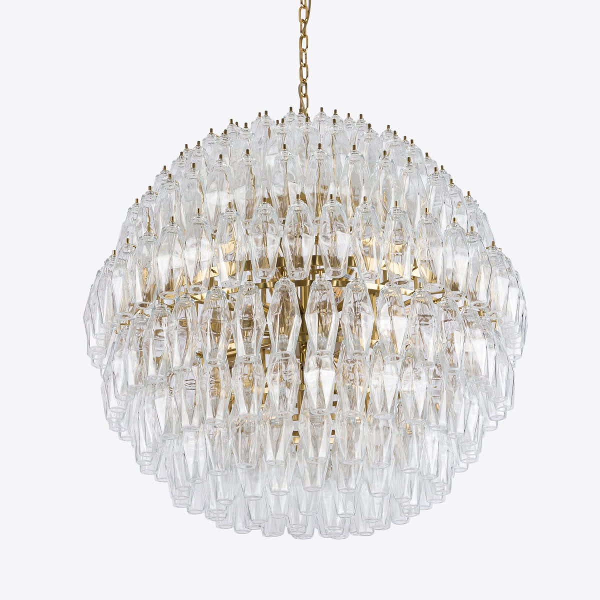 Clear Sorrento Murano Glass Chandelier 28"