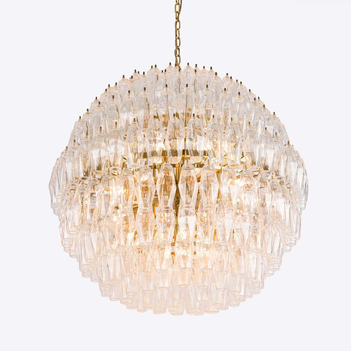 Clear Sorrento Murano Glass Chandelier 28"