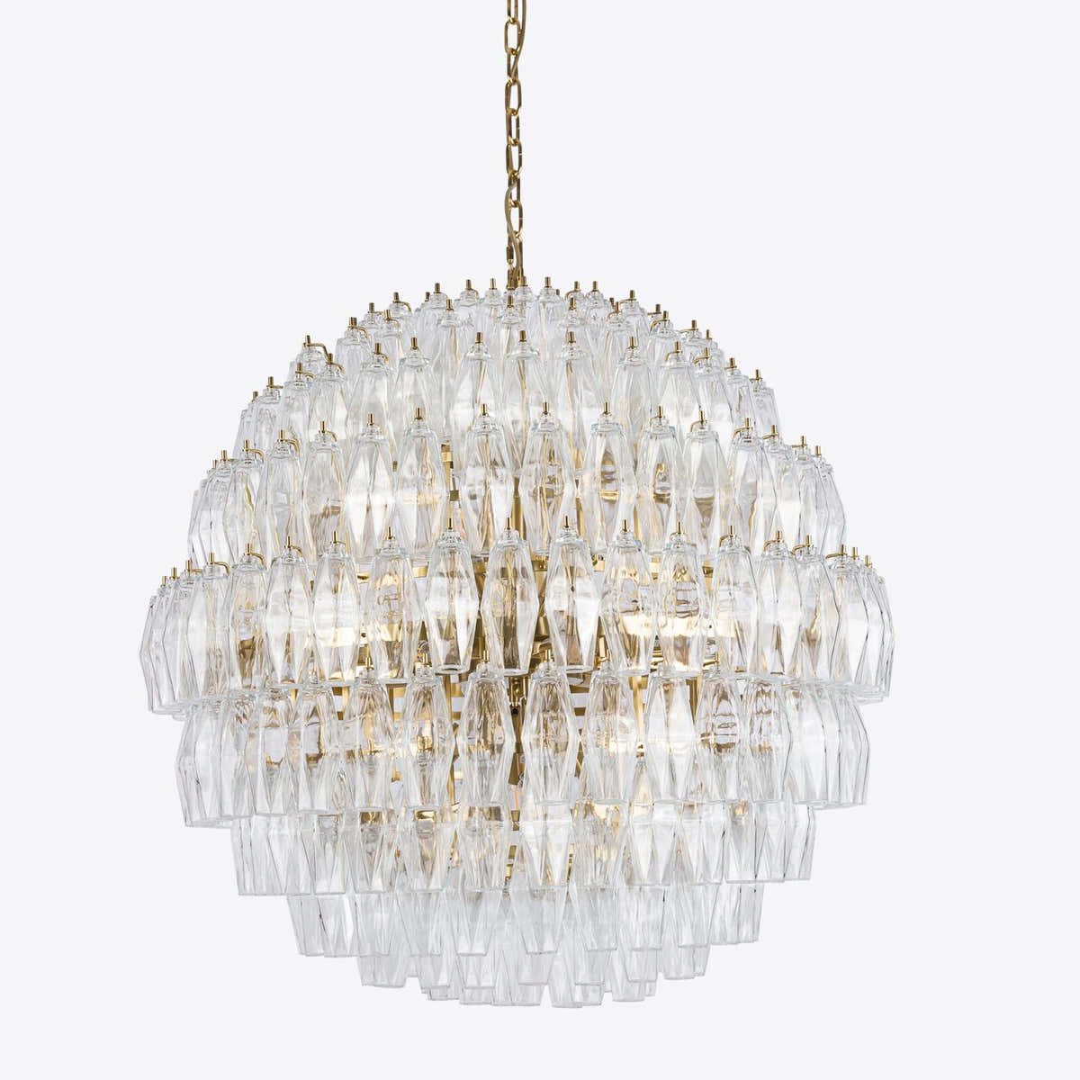 Clear Sorrento Murano Glass Chandelier 28"
