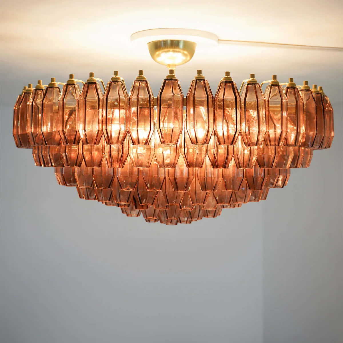 Prismatico Amethyst Glass Ceiling Lamp 35"