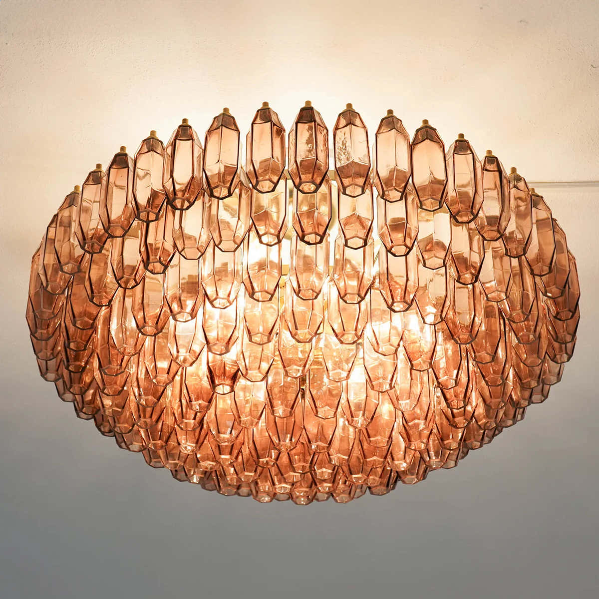 Prismatico Amethyst Glass Ceiling Lamp 35"