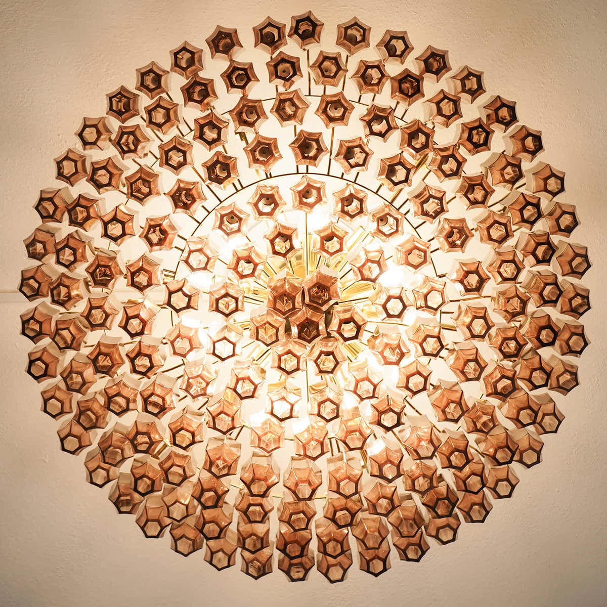 Prismatico Amethyst Glass Ceiling Lamp 35"