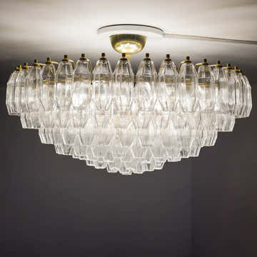 Prismatico 12-Light Clear Ceiling Lamp 35"