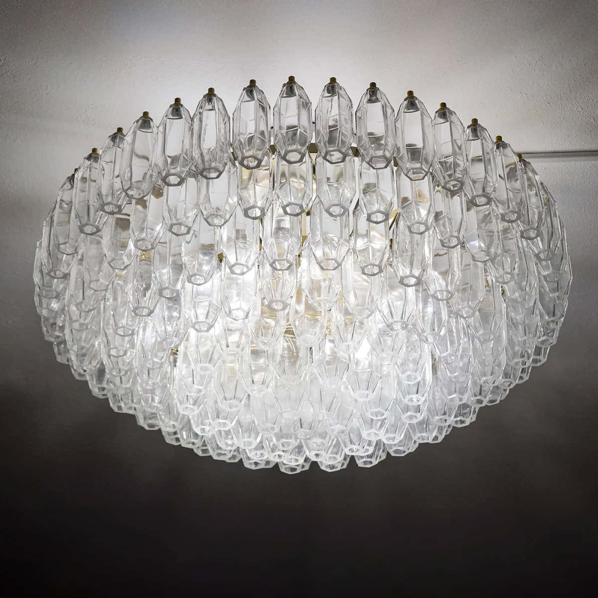 Prismatico 12-Light Clear Ceiling Lamp 35"