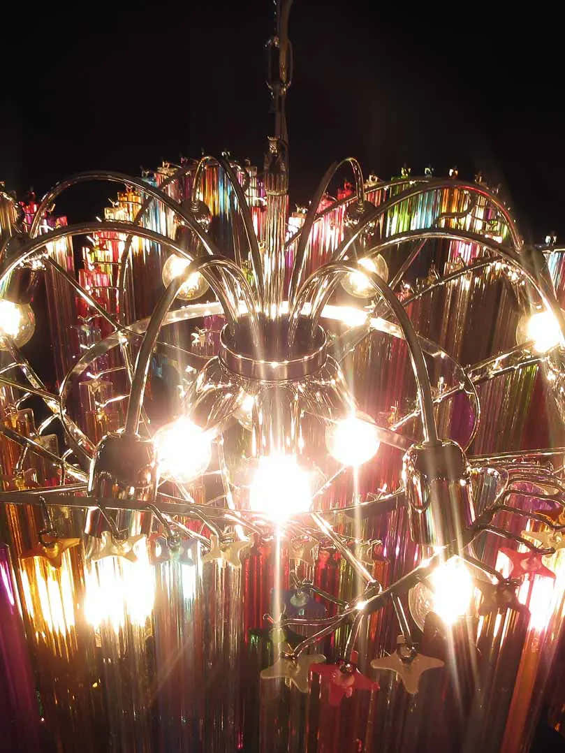 Murano Chandelier – 200 prisms – Multicolored