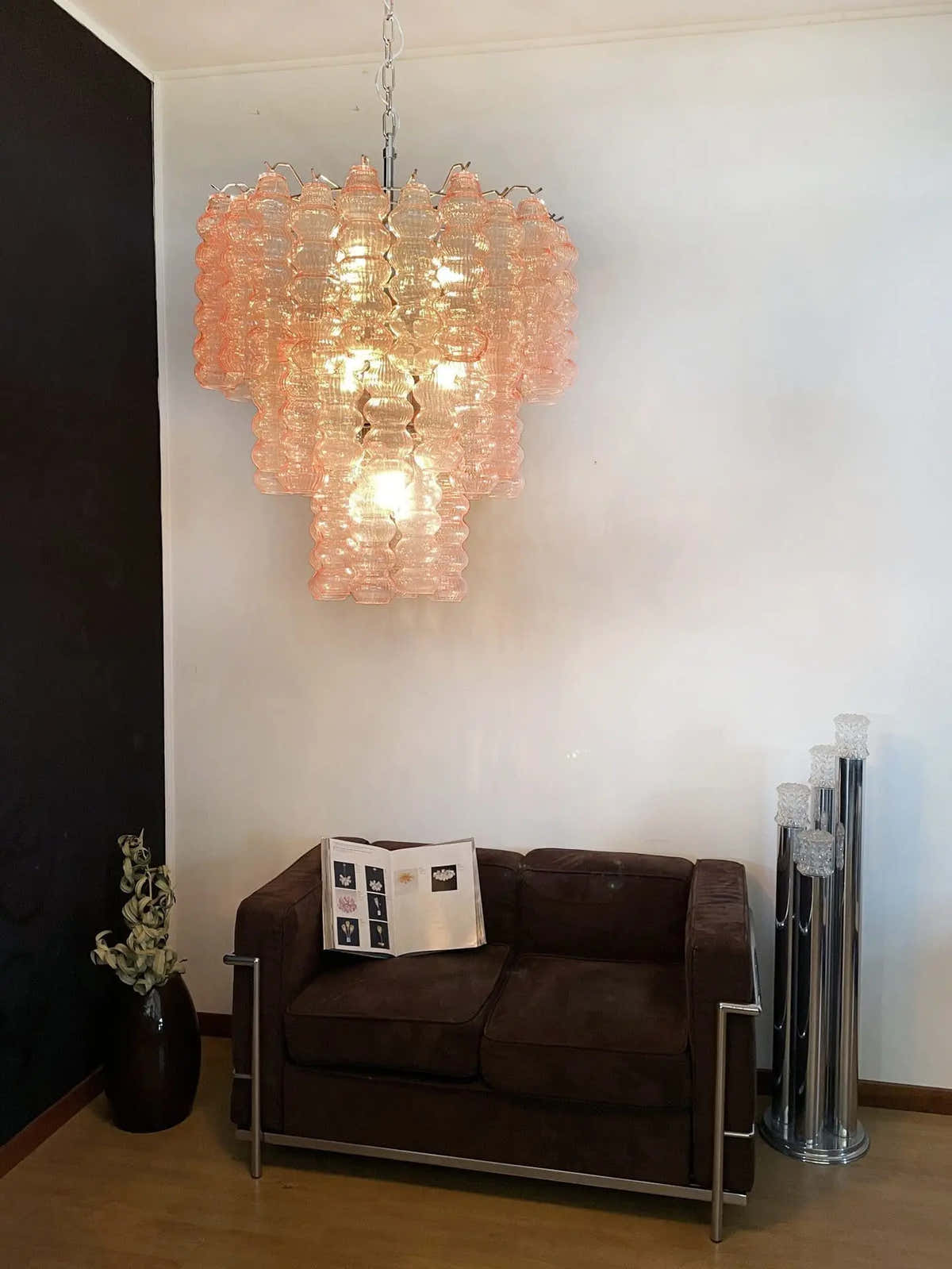 Murano Chandelier – Curva – Rosa – 48 tubes