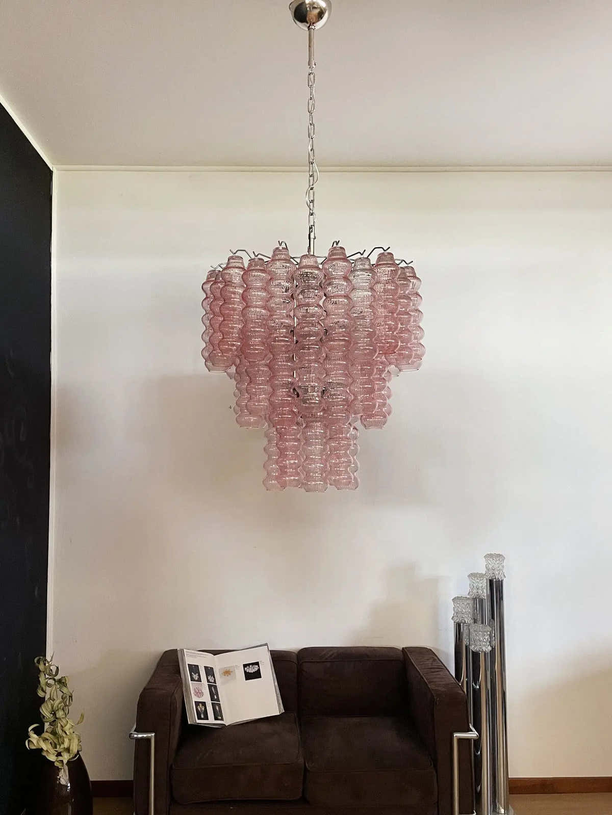Murano Chandelier – Curva – Rosa – 48 tubes