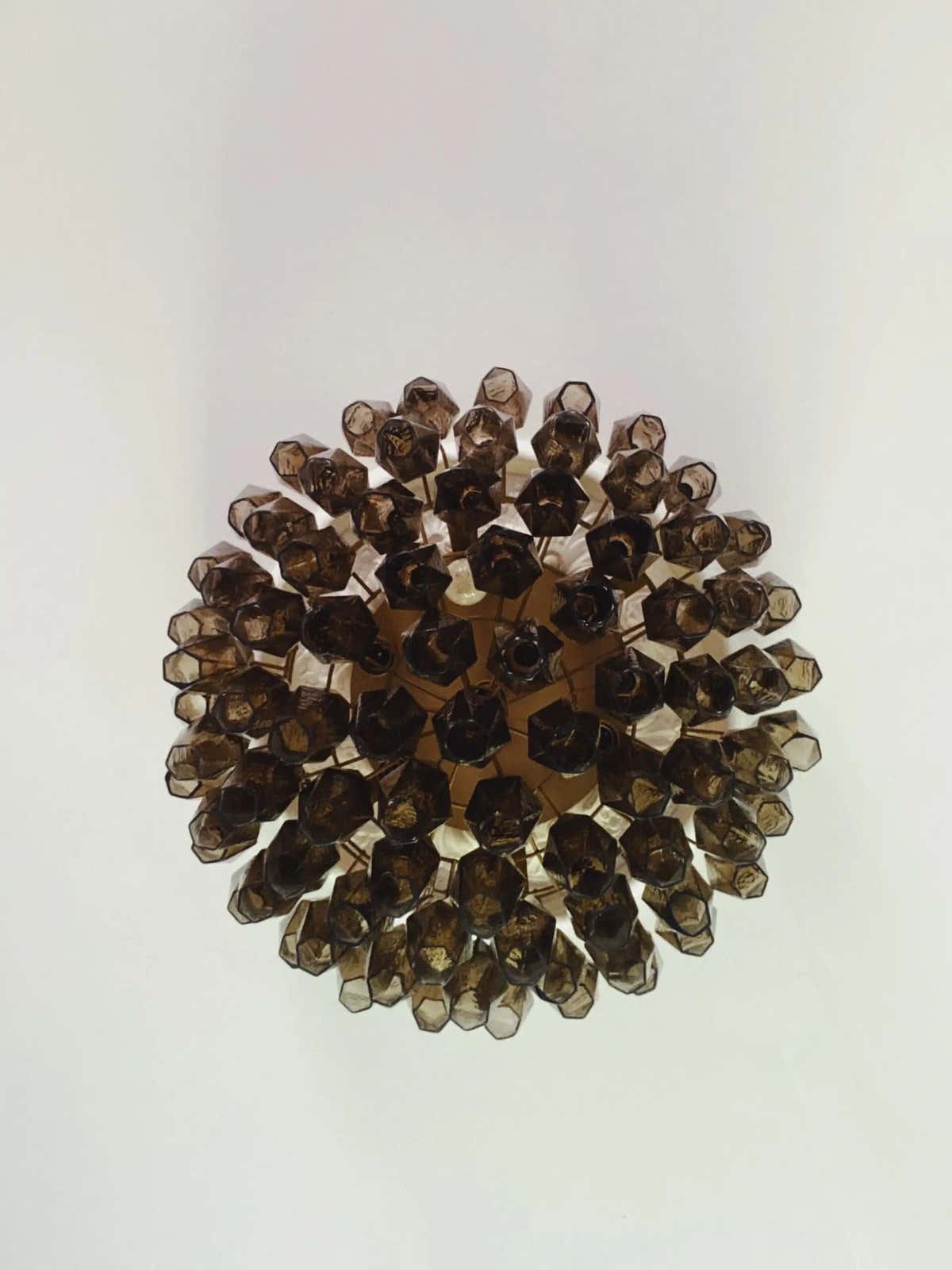 Murano Chandelier – Poliedri – 84 glasses – Dark smoked