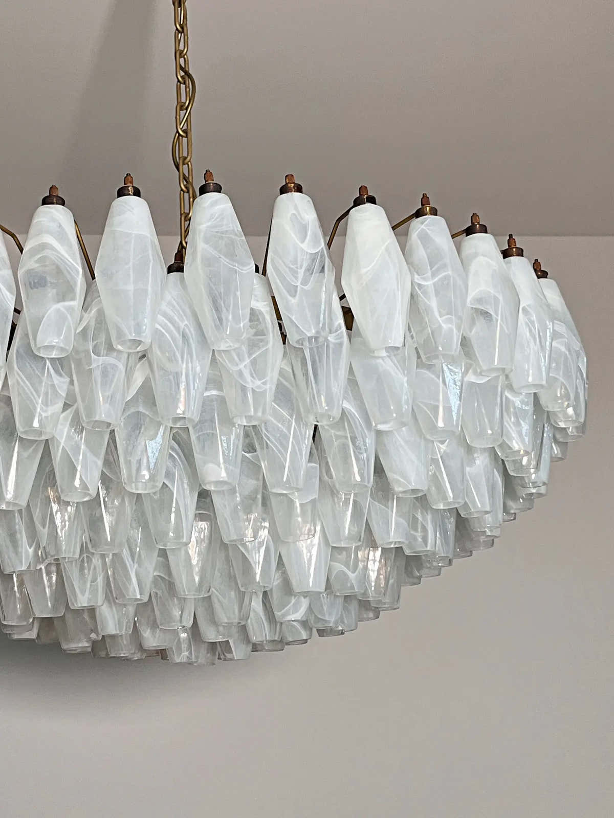 Murano Chandelier – Poliedri – 185 glass – White Alabaster