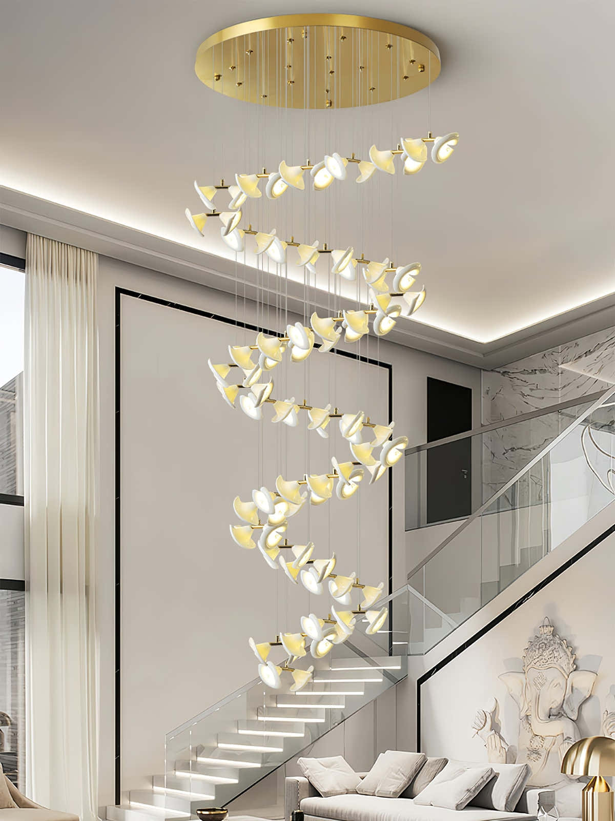 Blossom Double Horn Chandelier