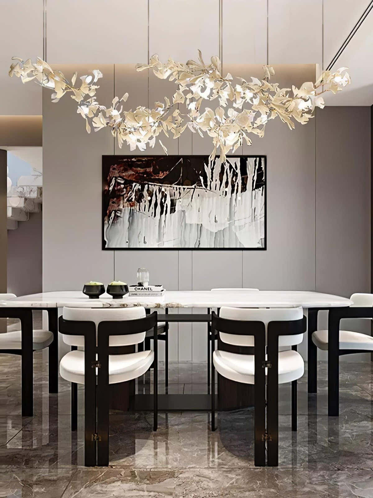 Double Layer Combination Gingko Chandelier