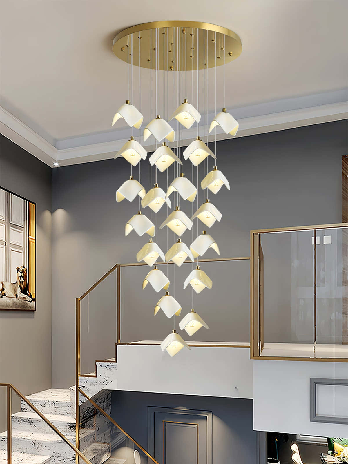 Orlani Cascade Stairs Chandelier