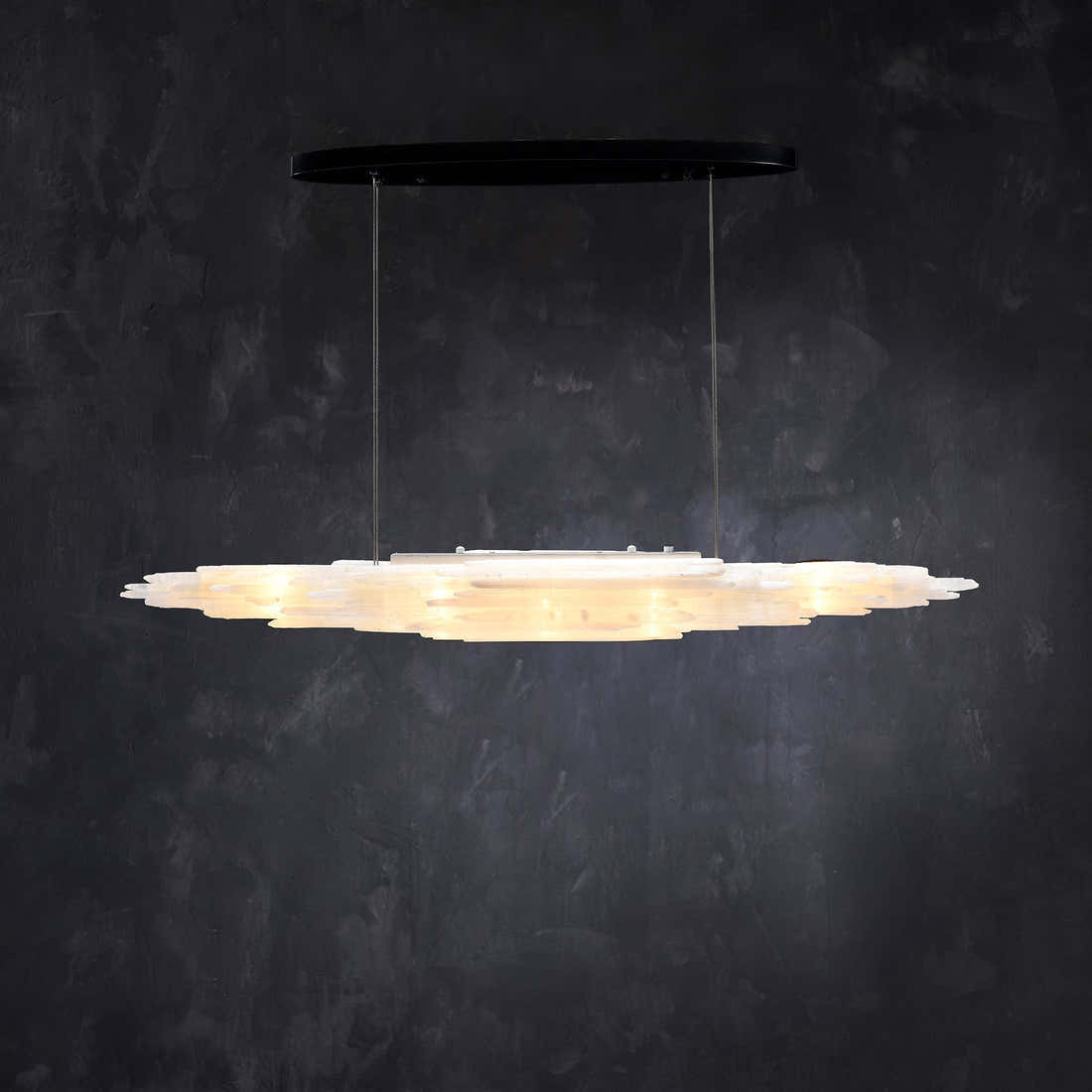 Art Selenite Small Chandelier 47"