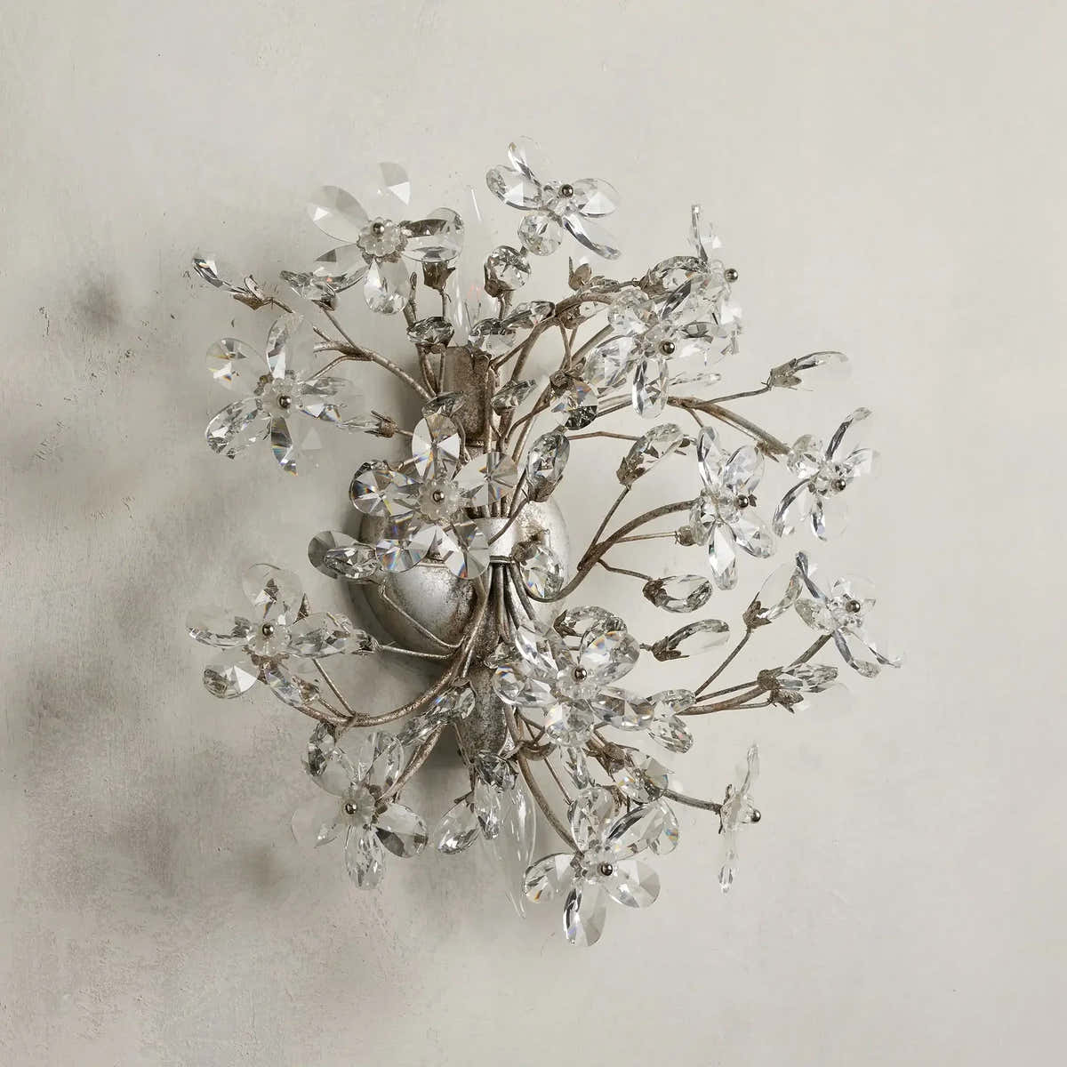 Fiore Crystal Flowers 2-Light Wall Sconce