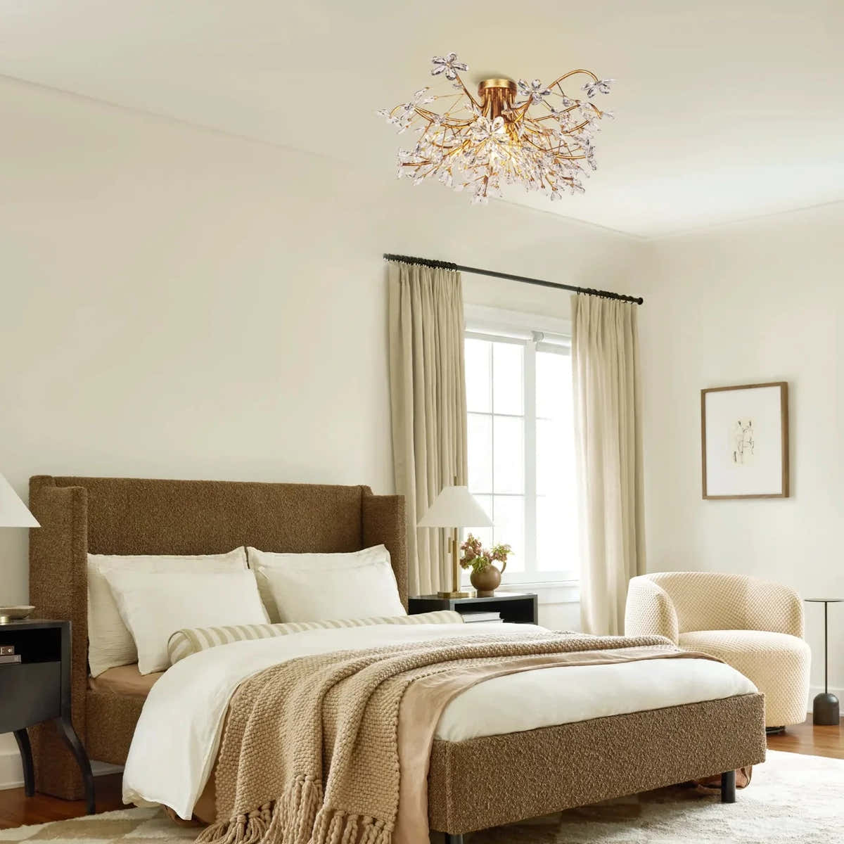 Fiore Crystal Flowers Flushmount