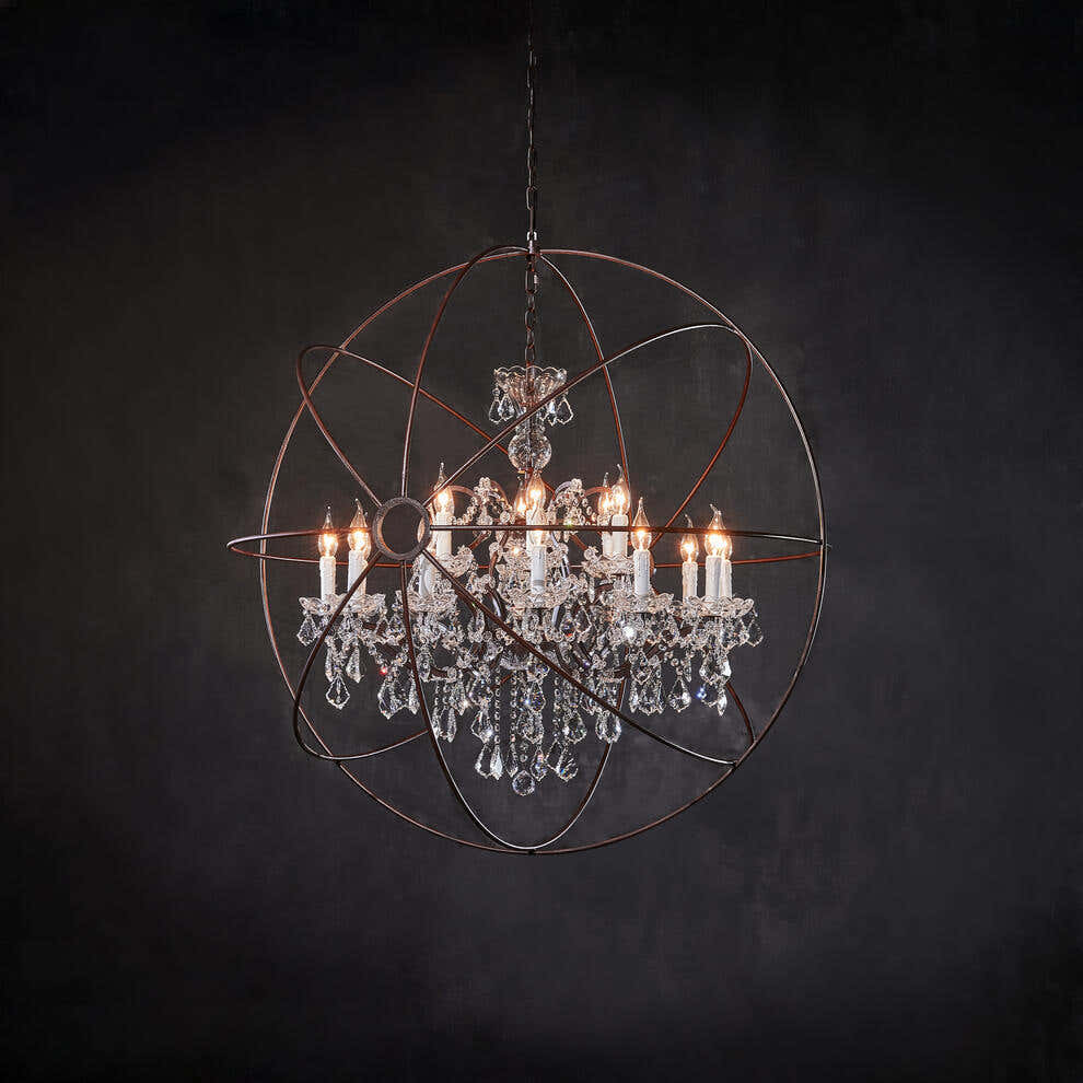 Gyro Crystal Chandelier Natural