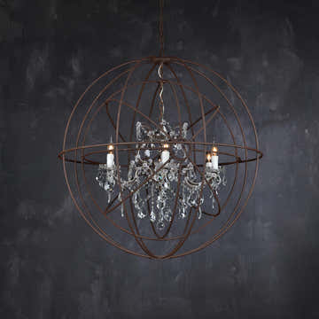 Gyro Crystal Double Chandelier Natural