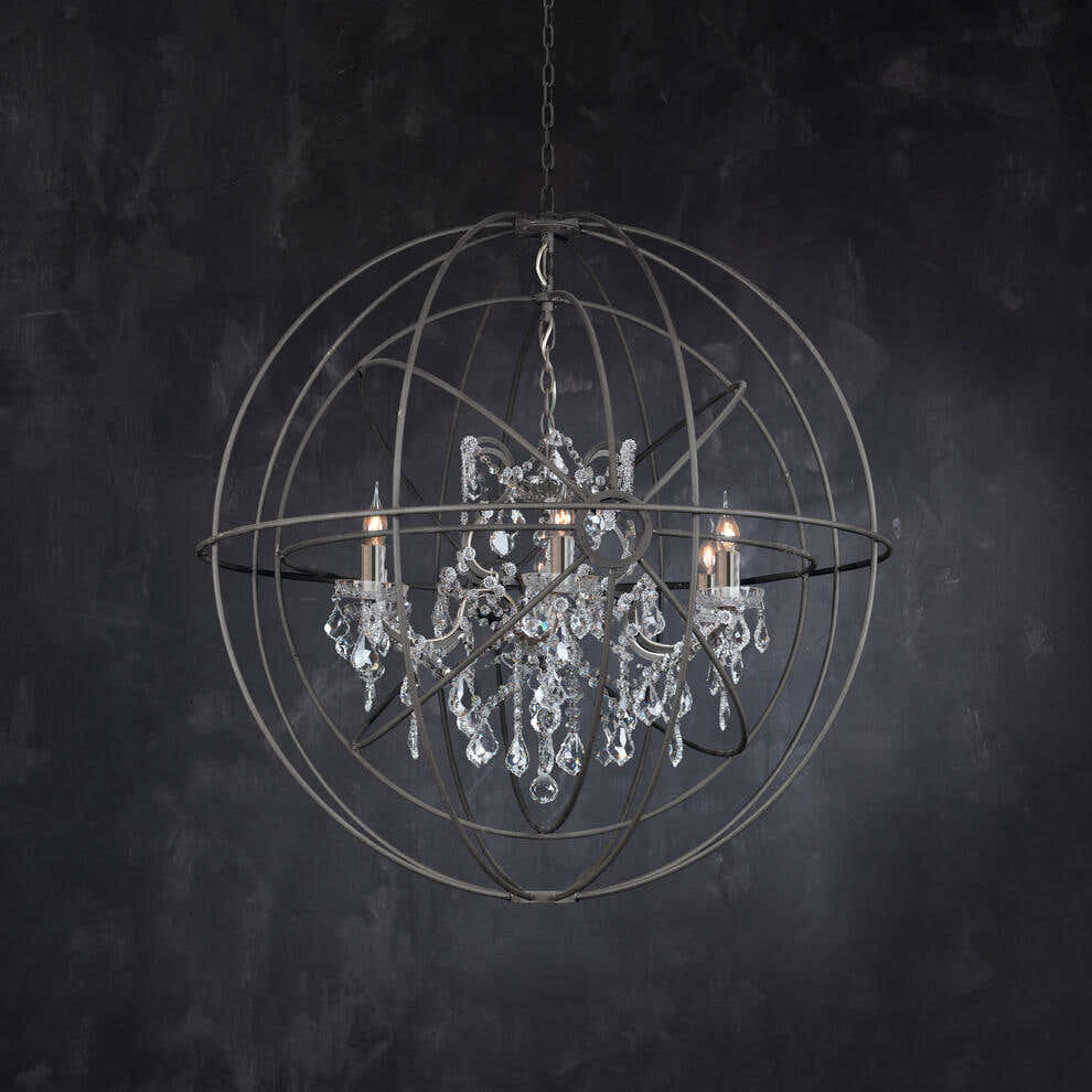 Gyro Crystal Double Chandelier Natural