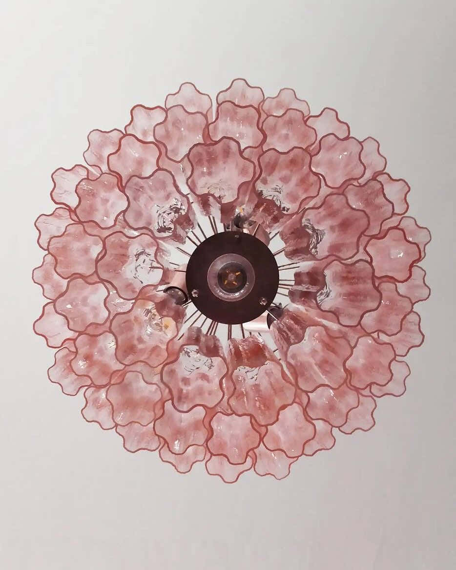Murano Chandelier 23.6" – 52 tubes – Pink