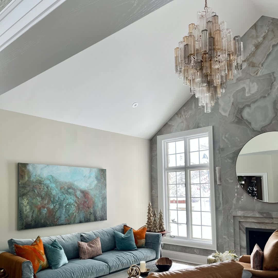 Petalia Murano Glass Diamond Chandelier 50"H