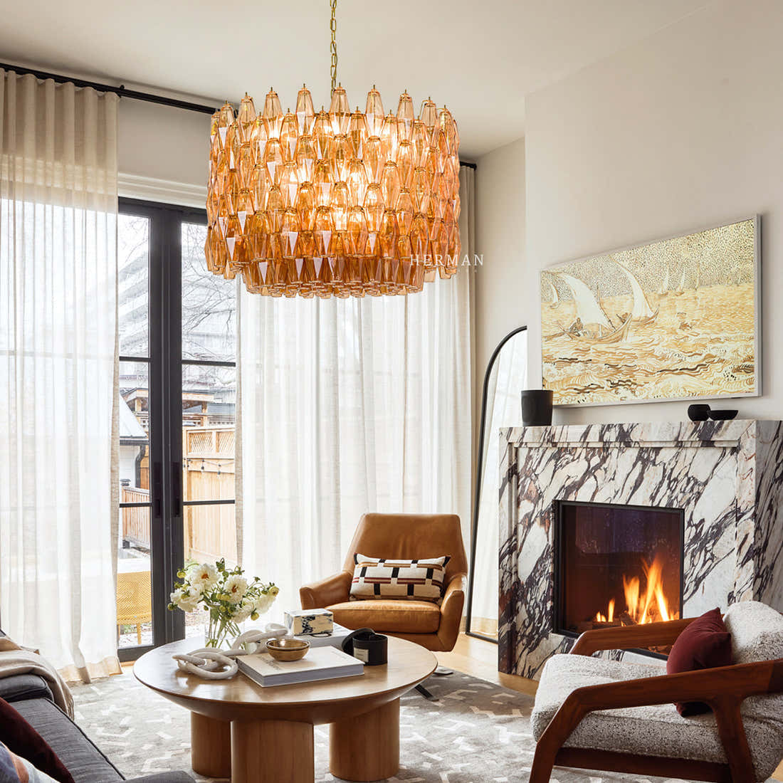 Drum Sorrento Chandelier – Two Colours Available 31.5"