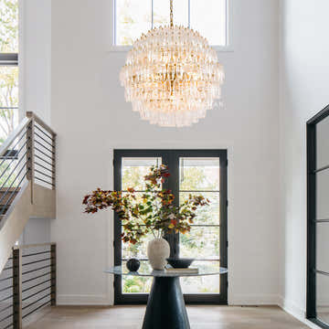 Clear Sorrento Murano Glass Chandelier 28"