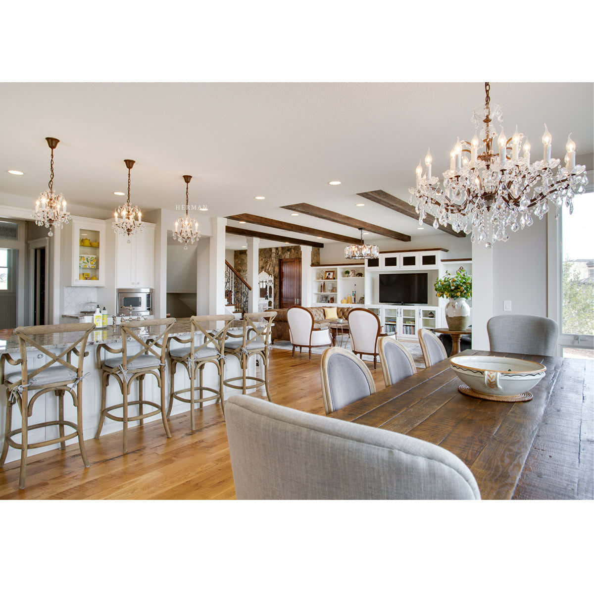 Rocaille Iron & Crystal Chandelier