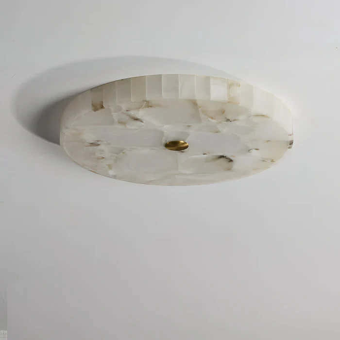 Round Alabaster Flush Mount Ceiling Lamps