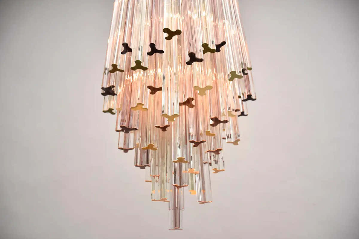 Rare large Venini Murano chandelier Trilobo
