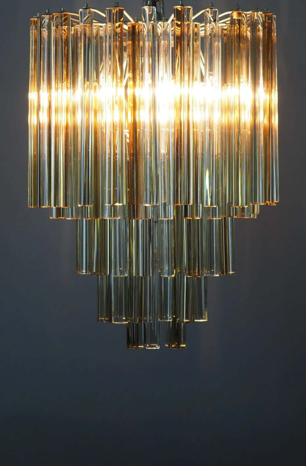 Rare "Trilobo" Glass Chandelier by Venini, Italy, 1960s