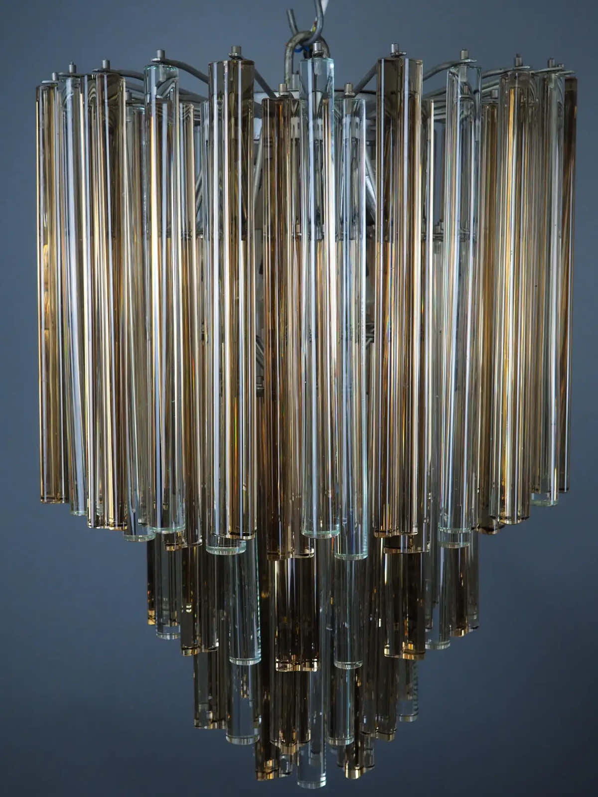 Rare "Trilobo" Glass Chandelier by Venini, Italy, 1960s