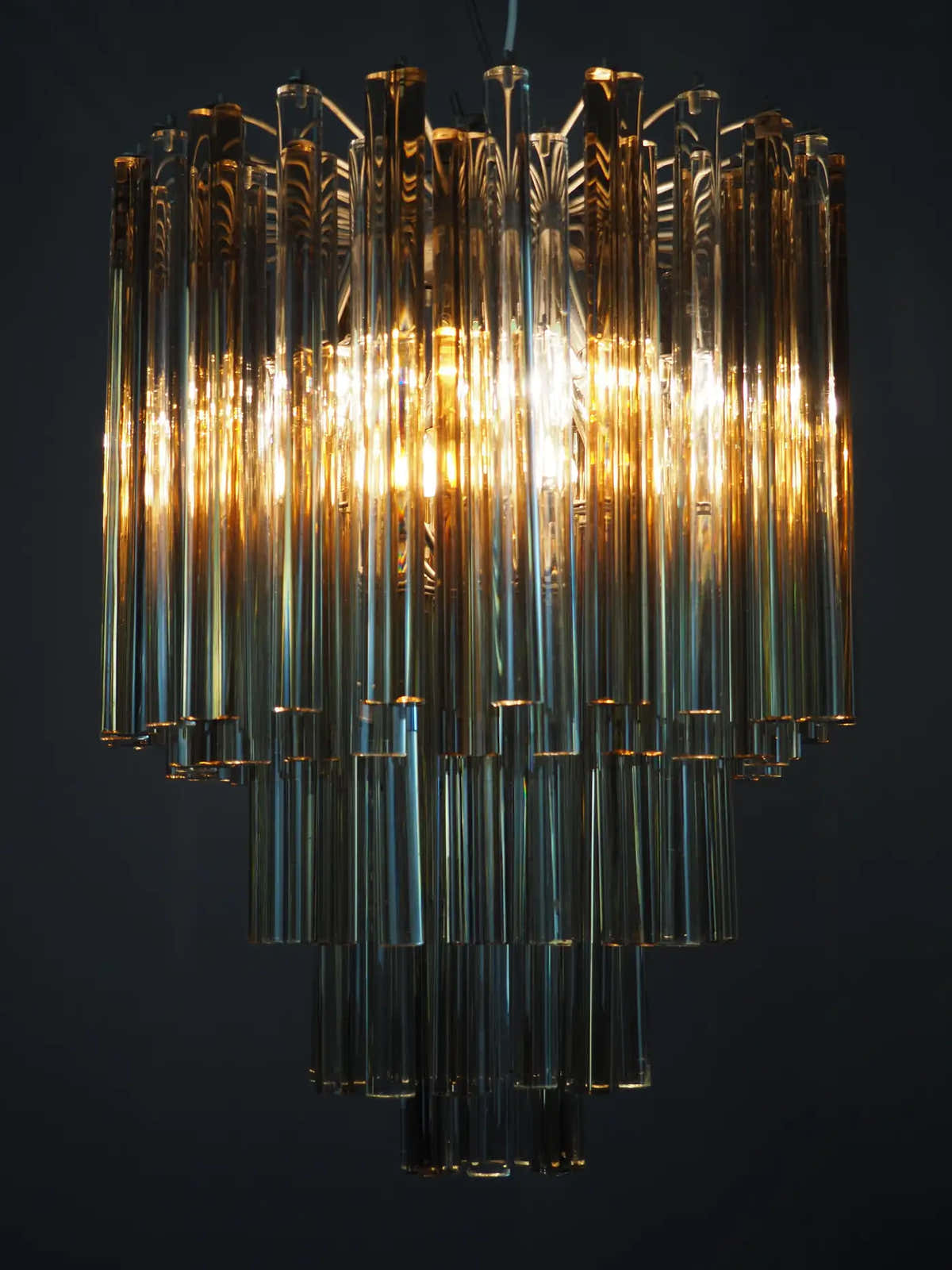 Rare "Trilobo" Glass Chandelier by Venini, Italy, 1960s