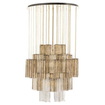 Large Tronchi Murano Glass Chandelier Design Venini for Kalmar, Austria, 1960s