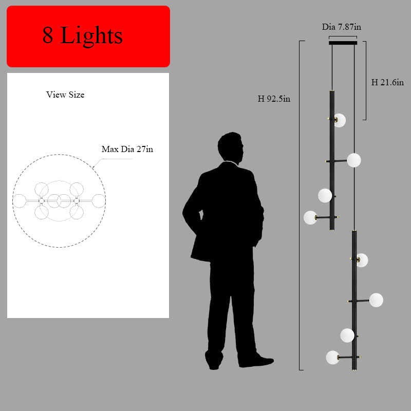 Modern Multi-Arm Opal Chandelier