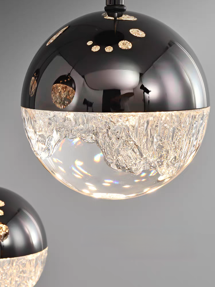 Luminous Crystalline-Acrylic Orbs Chandelier