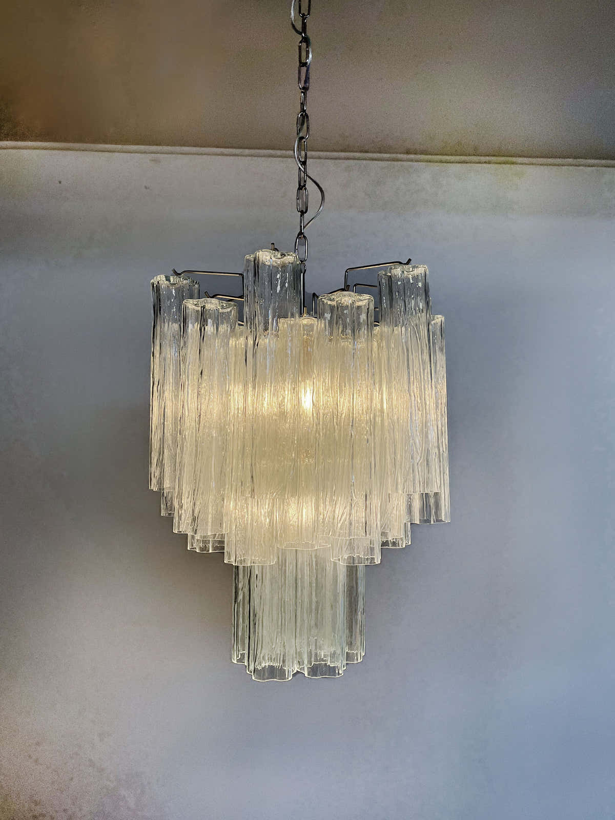Murano Chandelier – 30 tubes – Clear Glass Tubes