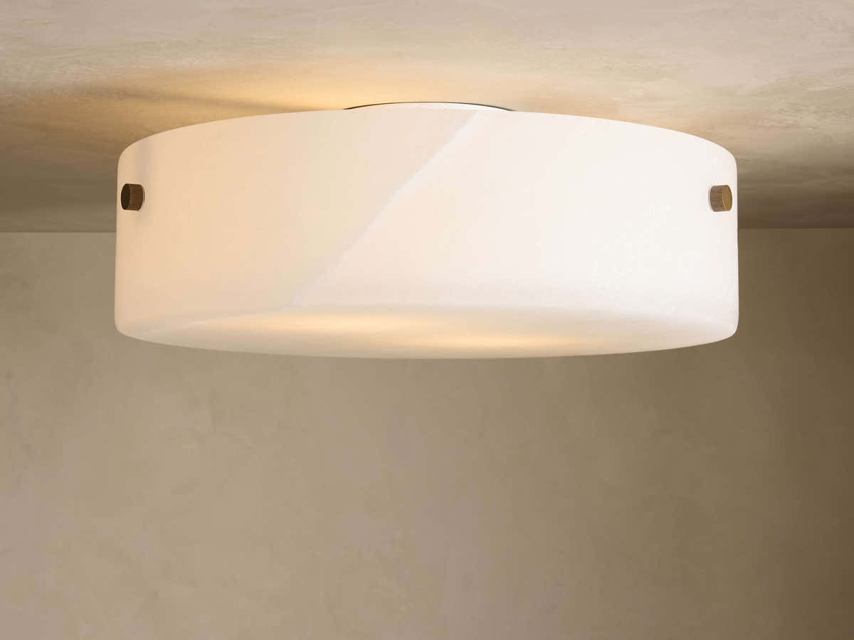 Chayla Alabaster Stone Flushmount 16" W