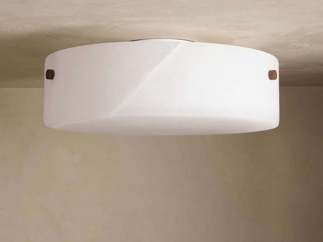 Chayla Alabaster Stone Flushmount 16" W