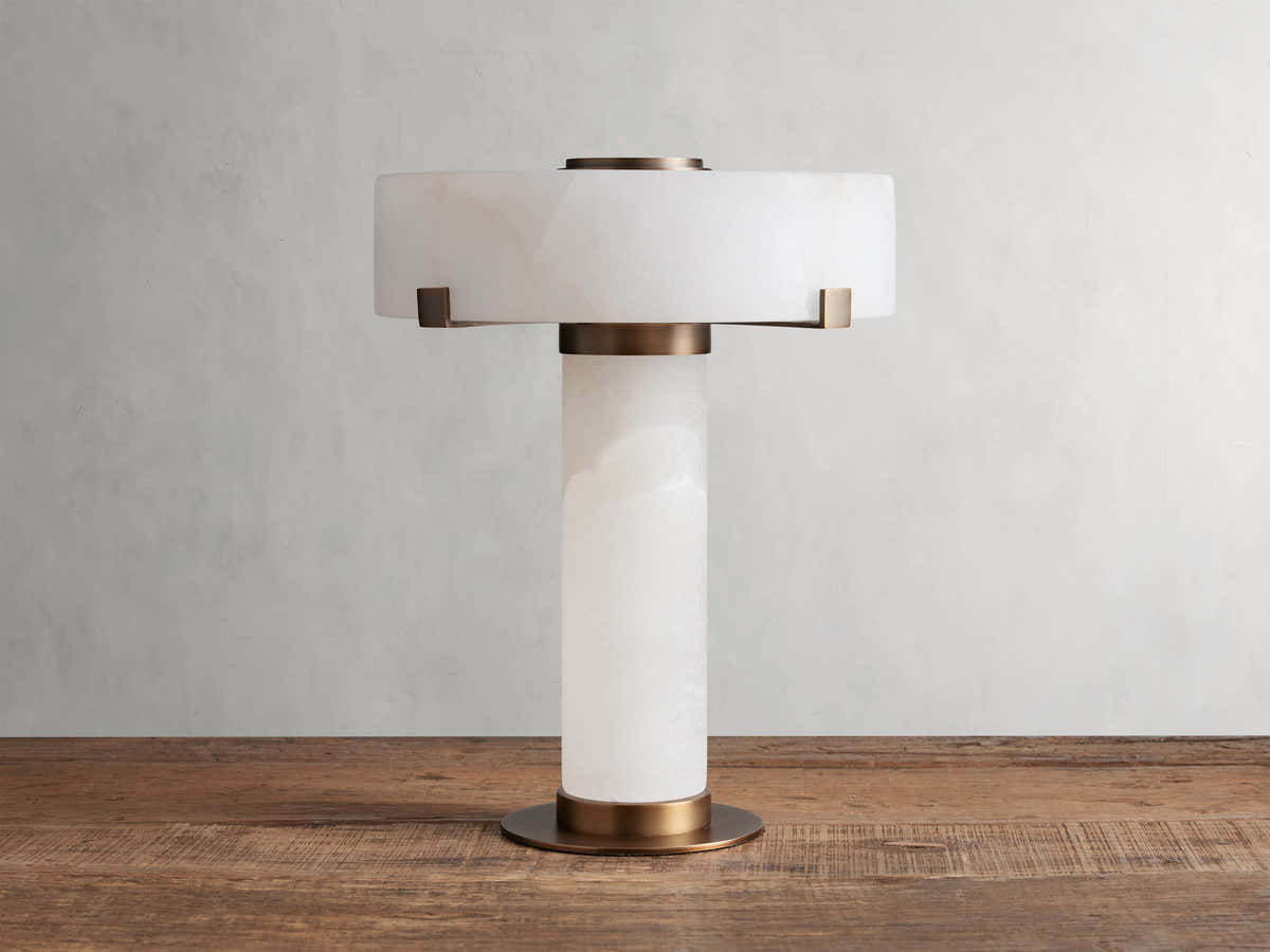 Chayla Alabaster Stone Table Lamp 13'' 19''