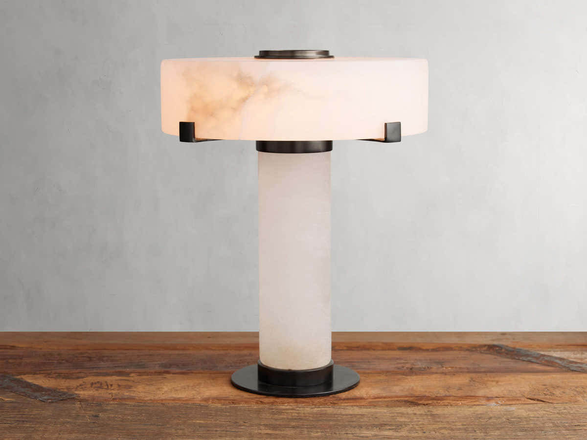 Chayla Alabaster Stone Table Lamp 13'' 19''