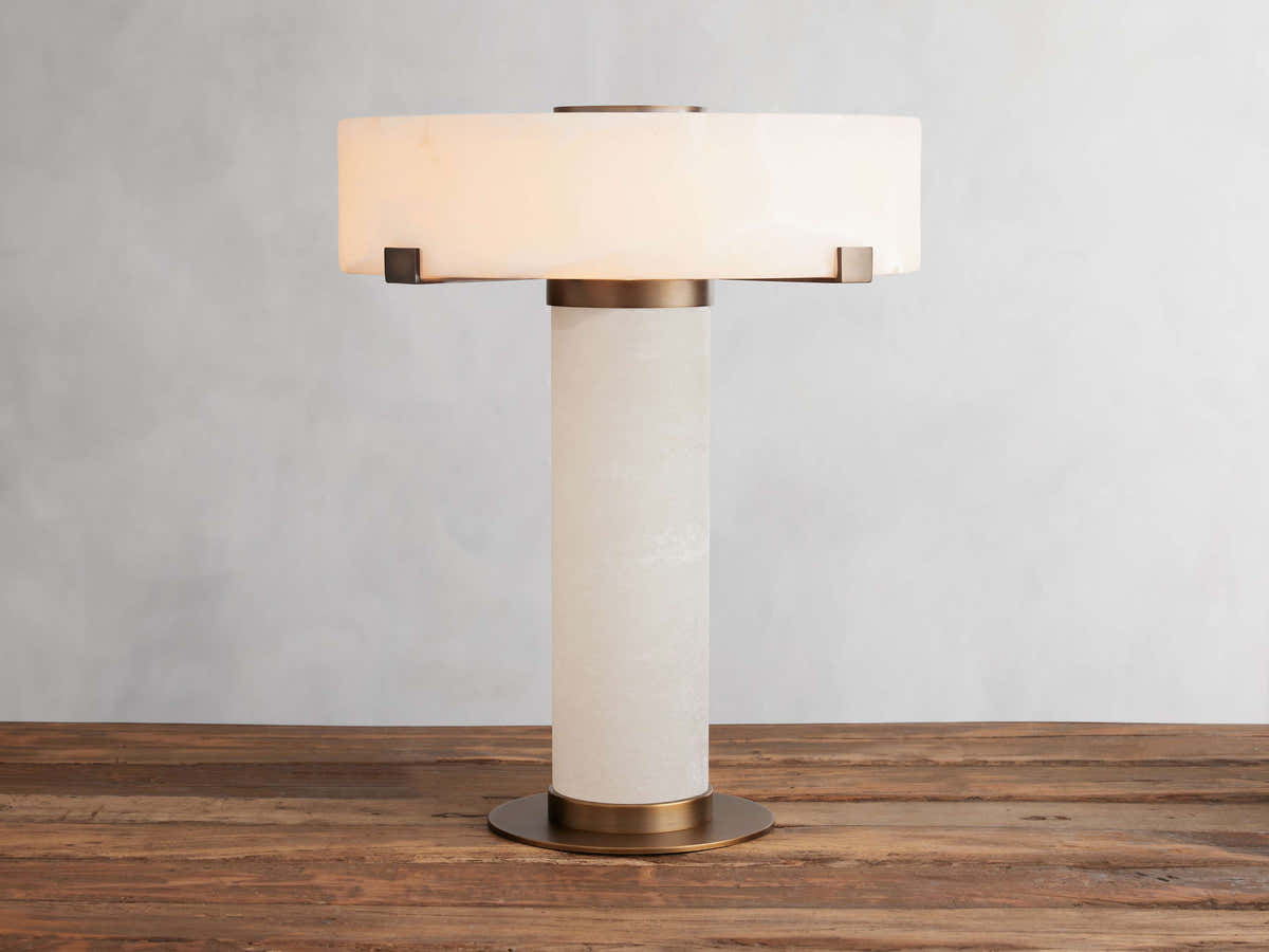 Chayla Alabaster Stone Table Lamp 13'' 19''