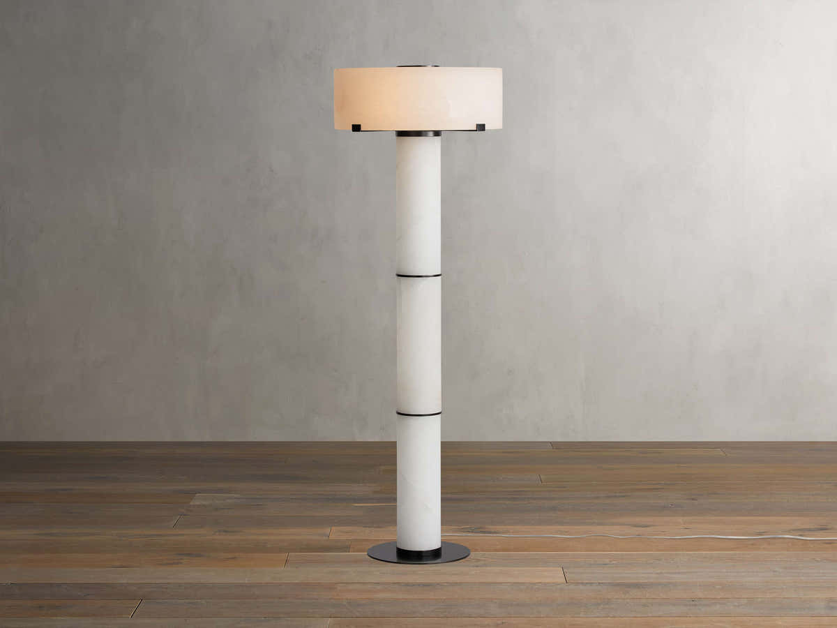 Chayla Alabaster Stone Floor Lamp 64''H