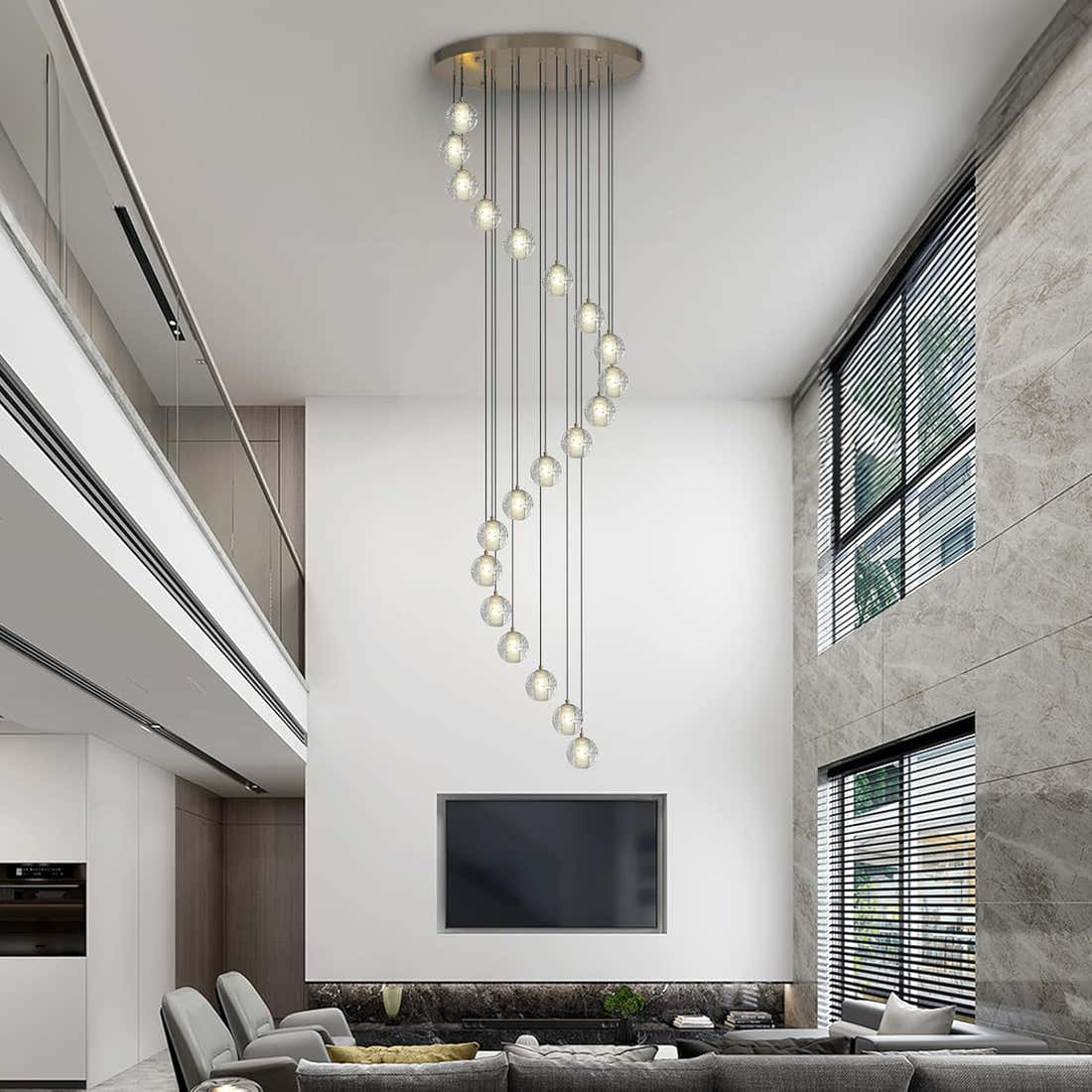 Large LED Pendant Chandeliers with Crystal Bubble Ball - Fast Delivery-1-Luxehomezone